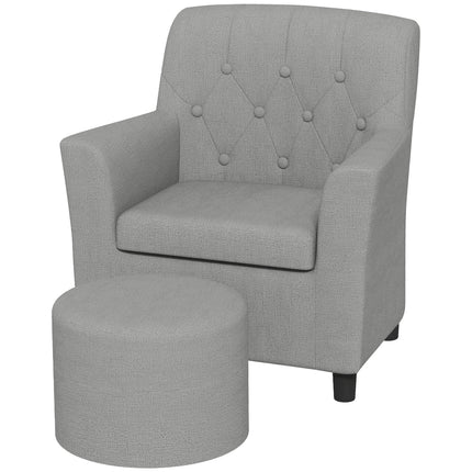 Children's Gray Armchair Sofa Set, Eucalyptus, Linen Look