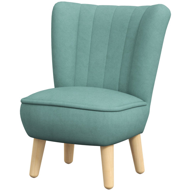 Children's armchair in velvet look, 3-7 years, light blue