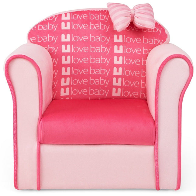 Children's armchair with backrest & armrests & cute patterns & foam children's sofa pink
