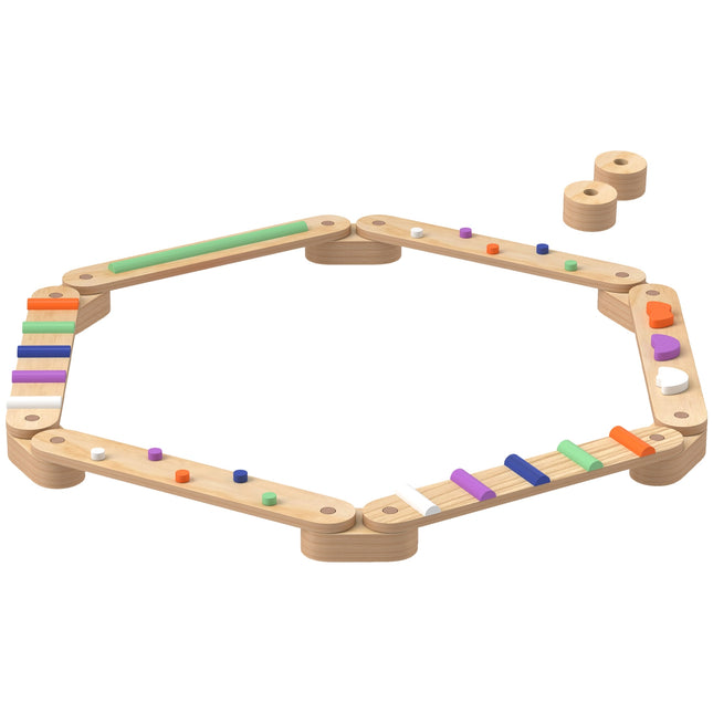 Wooden balance beam for children, colorful and stable, ages 3-8