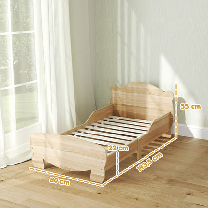 Solid Wood House Bed - Children's bed with guard rail, Bear Design
