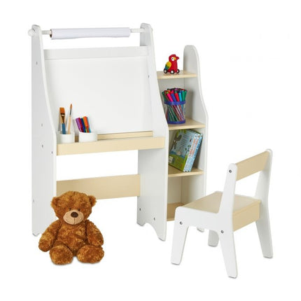 Children's board with compartment and chair
