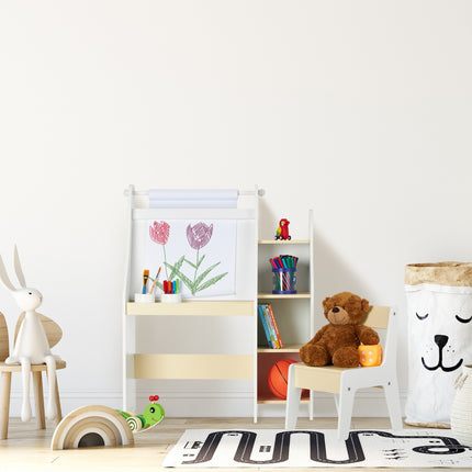 Children's board with compartment and chair