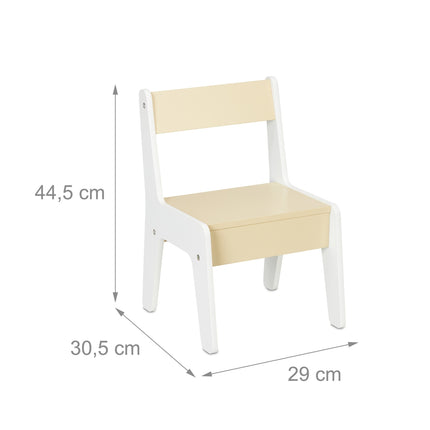 Children's board with compartment and chair
