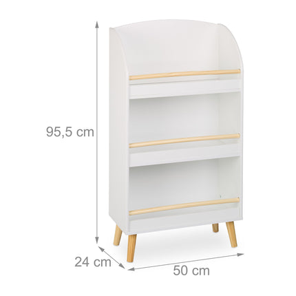 Children's bookshelf with 3 compartments