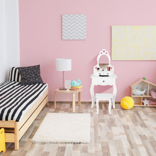 Children's dressing table with stool