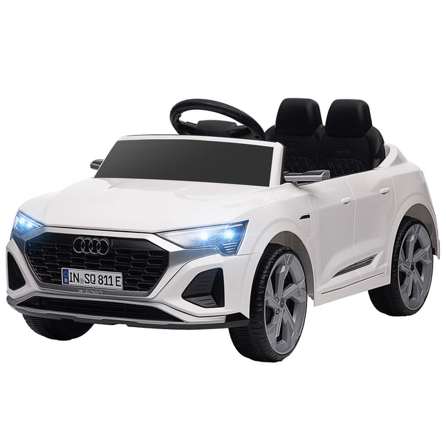 Electric car for children 12V with remote control, MP3 & headlights, white