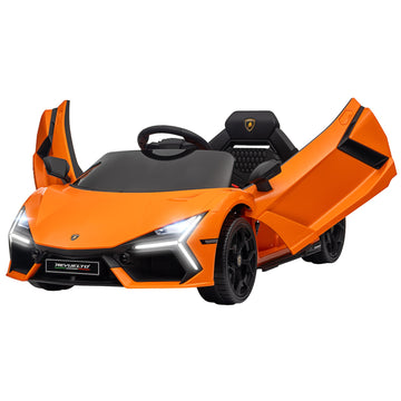 Electric car for children 12V with remote control, music, USB port, orange