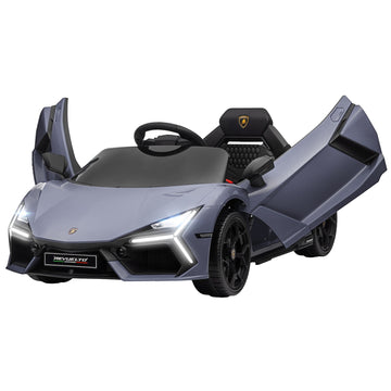 Children's 12V electric car with remote control and lights, gray