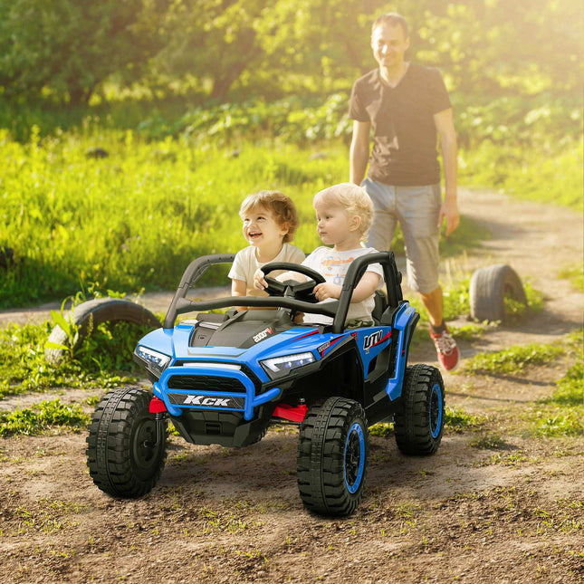 Children's 24V electric car, terrain, music, remote control, blue