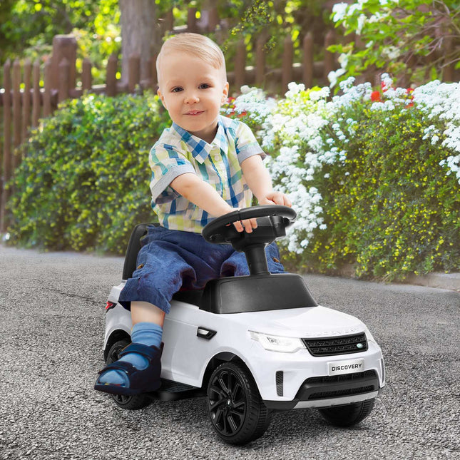 Children's 2-in-1 electric car with music and lights, white