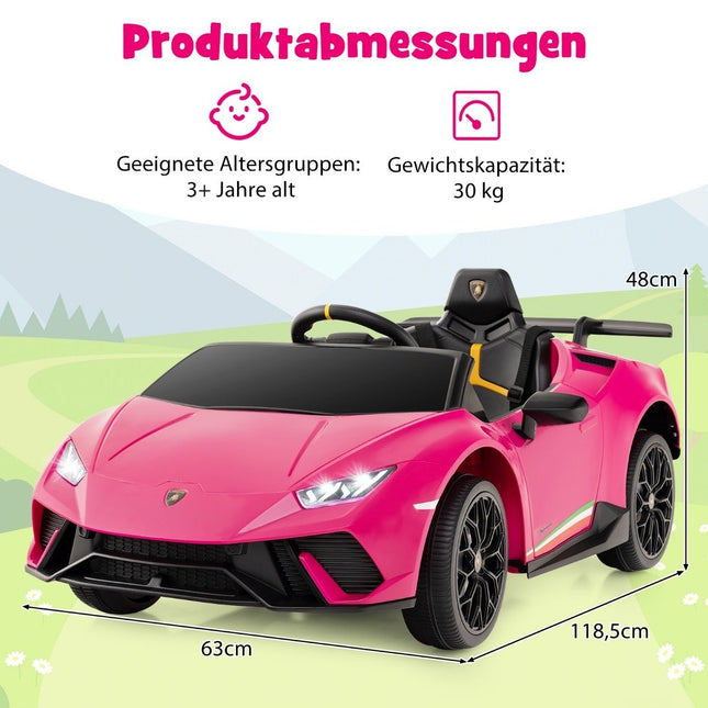 Children's electric car Lamborghini 12V children's car electric with remote control pink