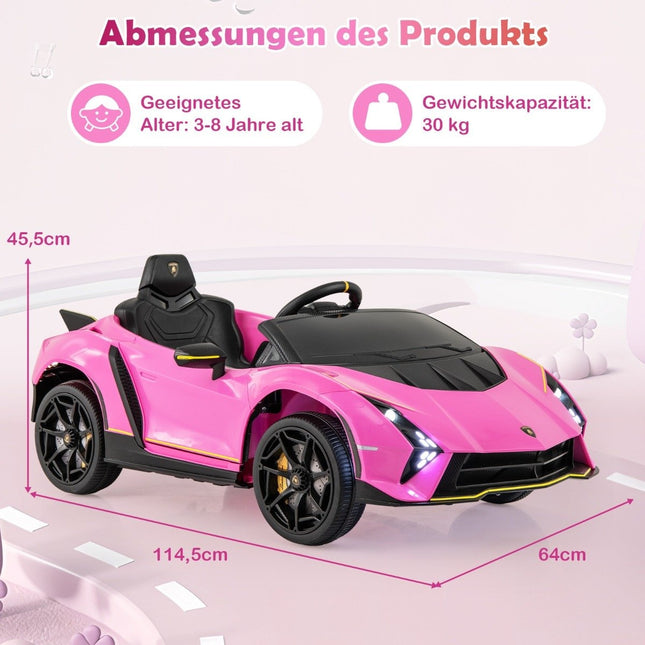 Children's electric car Lamborghini with remote control &amp; LED lights &amp; Horn children's car pink