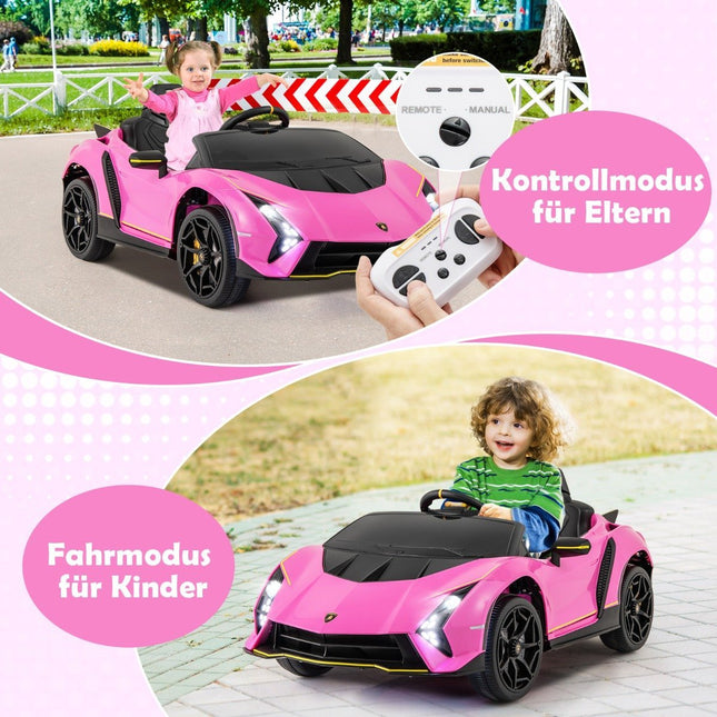 Children's electric car Lamborghini with remote control &amp; LED lights &amp; Horn children's car pink