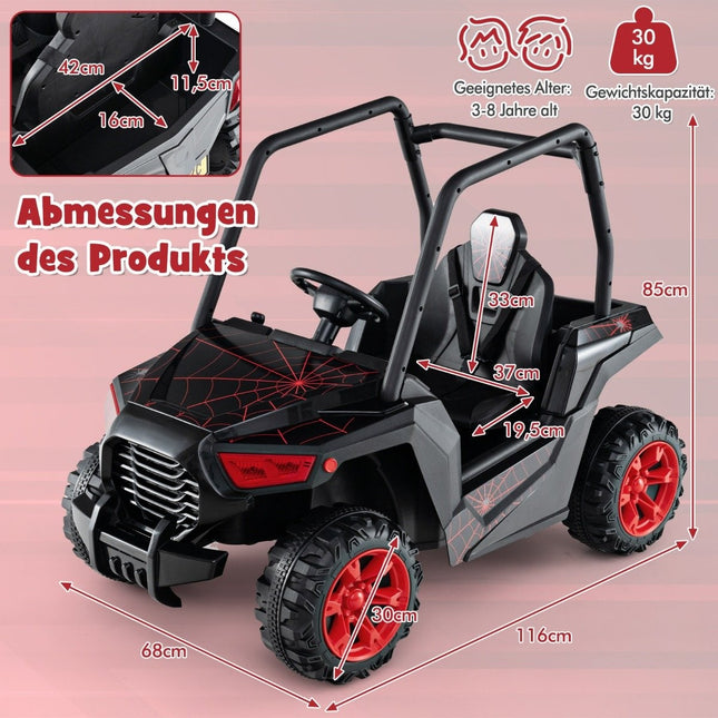 Children's electric car with 2.4G remote control 24V electric vehicles UTV for children aged 3 and over black