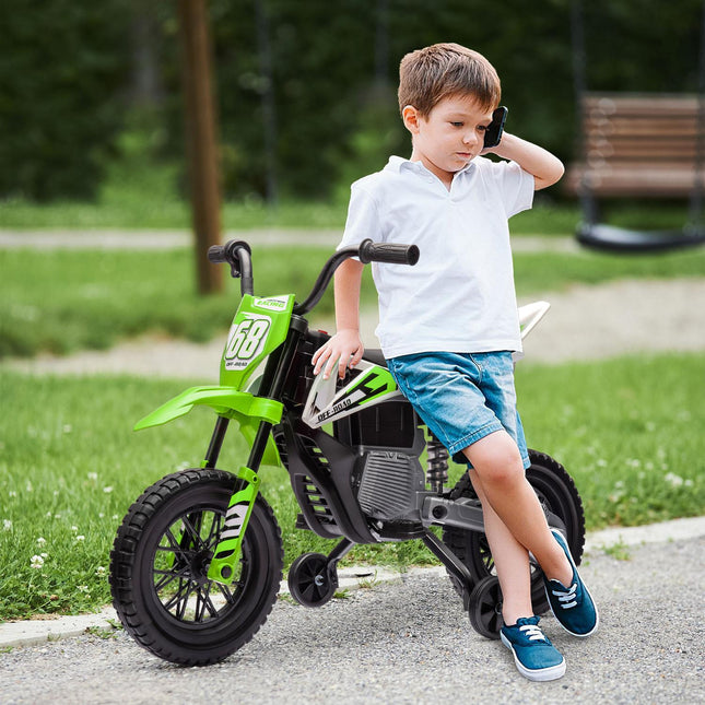 Electric motorcycle for children, 12V, music, 3-6 years, green
