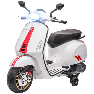 Children's 6V electric motorcycle with MP3, LED, USB, White