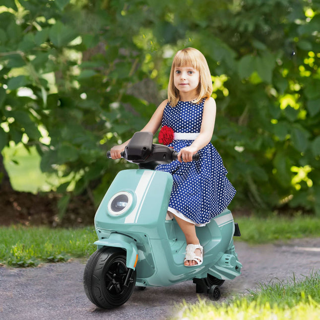 Electric motorcycle for children 6V with music and light, green