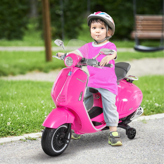 Pink 6V electric motorcycle for children with lights and music