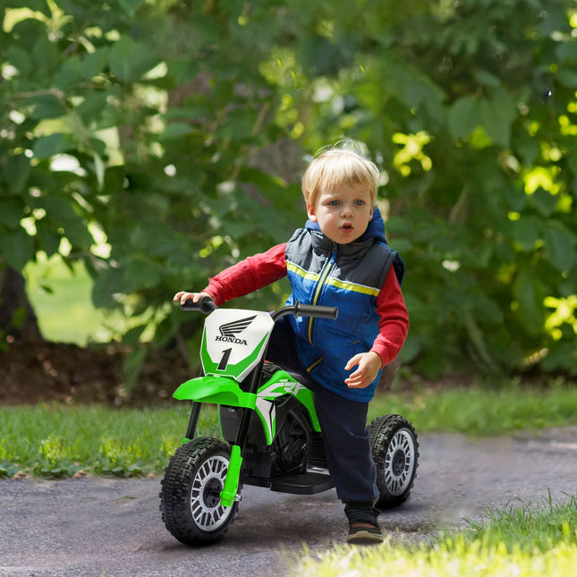 Electric motorcycle for children, green, 6V, with horn and music