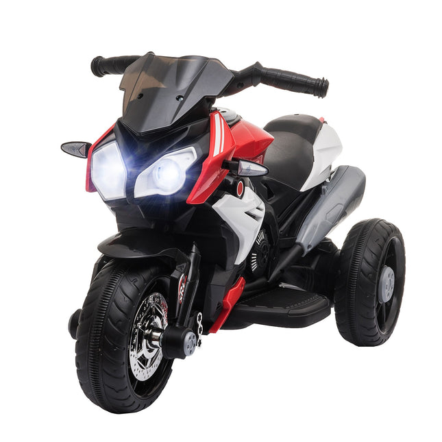 Children's 6V electric motorcycle, music & light, black/red