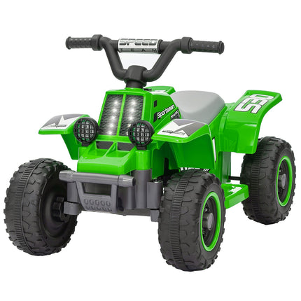 Electric quad bike for children, forward and backward, LED, green