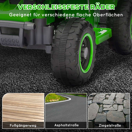Electric quad bike for children, forward and backward, LED, green
