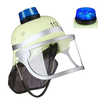 Children's fireman's helmet with blue light