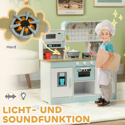 Children's kitchen play set - light, sound, accessories, white