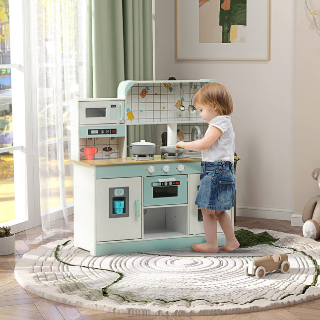 Children's kitchen play set - light, sound, accessories, white