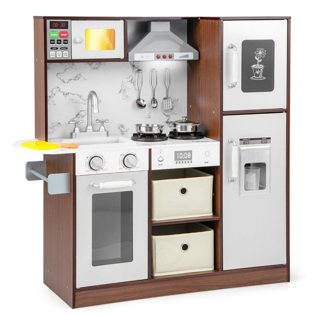 Children's kitchen playset modern toy kitchen with attractive lights coffee