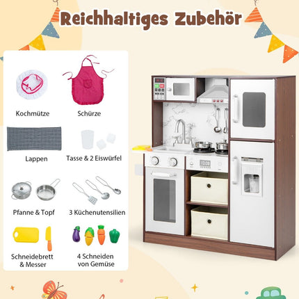 Children's kitchen playset modern toy kitchen with attractive lights coffee