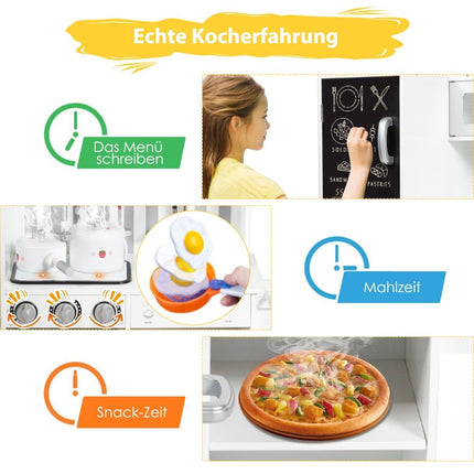 Children's kitchen with blackboard & simulated sounds 83 x 32 x 80 cm white