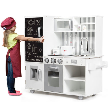 Children's kitchen with blackboard & simulated sounds 83 x 32 x 80 cm white