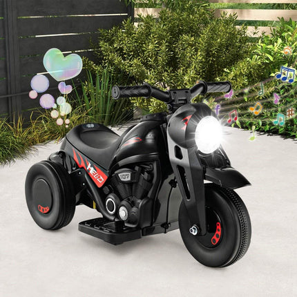 Children's motorcycle with bubble machine & music & LED headlight children's motorcycle black