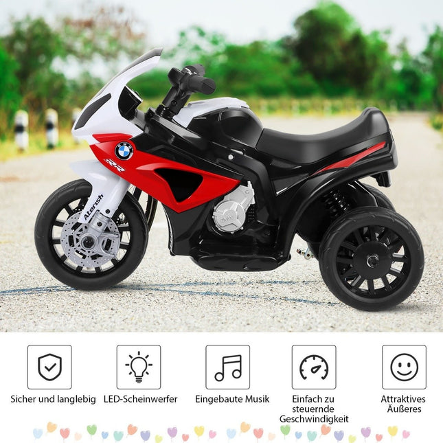 Children's motorcycle with training wheels 6 V electric motorcycle with music 66 x 37 x 44.5 cm red