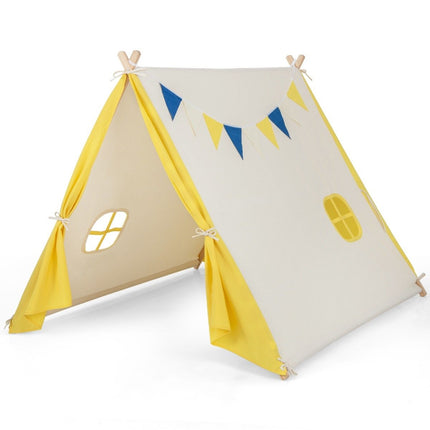 Children's play tent Triangular children's and toddler tent with wooden frame 137 x 145 x 121 cm