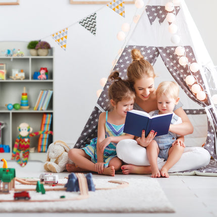 Children's room shelf in grey