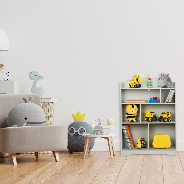 Children's room shelf in grey