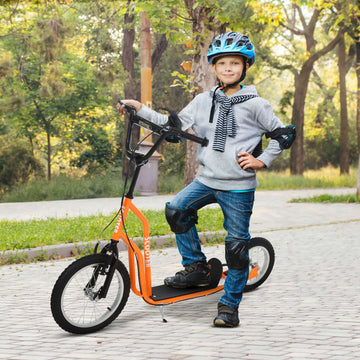 City scooter for children, pneumatic tires, orange, 16/12 inch