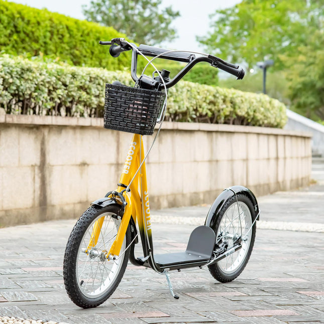 Children's height-adjustable scooter, 2 brakes, large wheels