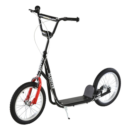 Children's scooter, pneumatic tires, handbrake, blue