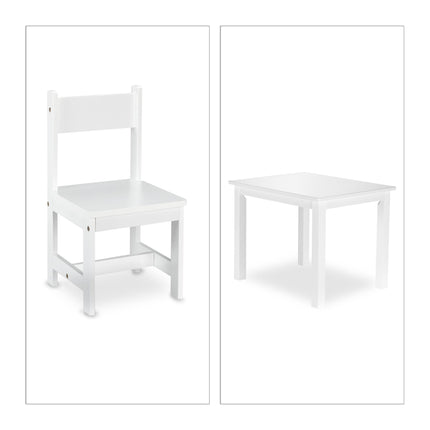 Children's seating group white with 2 chairs