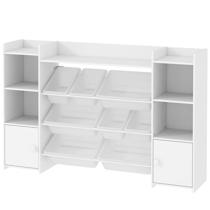 Storage shelf for children with 8 compartments and 6 compartments, white