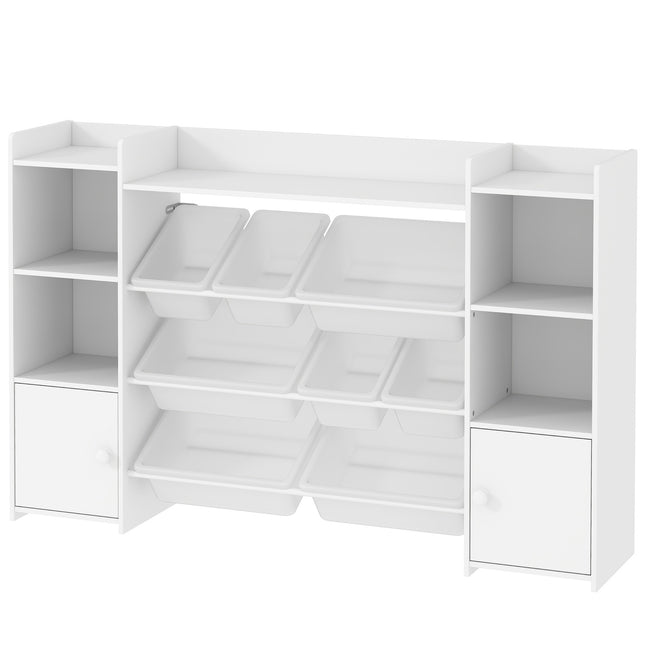 Storage shelf for children with 8 compartments and 6 compartments, white