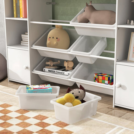 Storage shelf for children with 8 compartments and 6 compartments, white