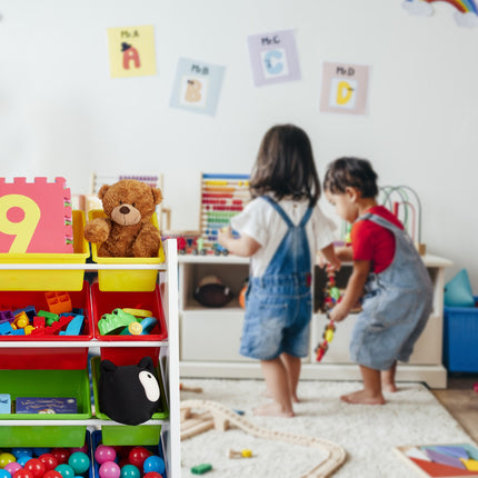 Children's shelf white with storage drawers