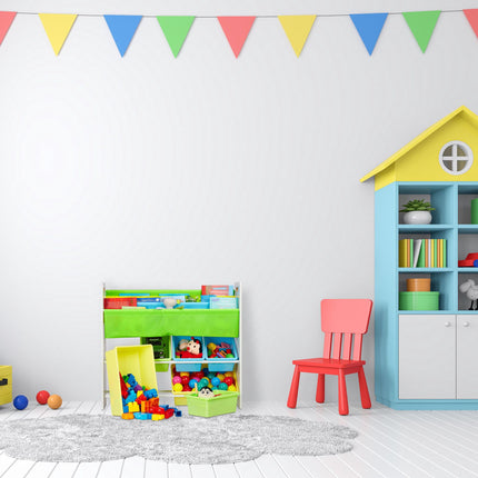 Children's shelf with 10 compartments and motifs