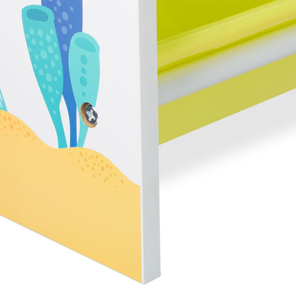 Children's shelf with 10 compartments and motifs