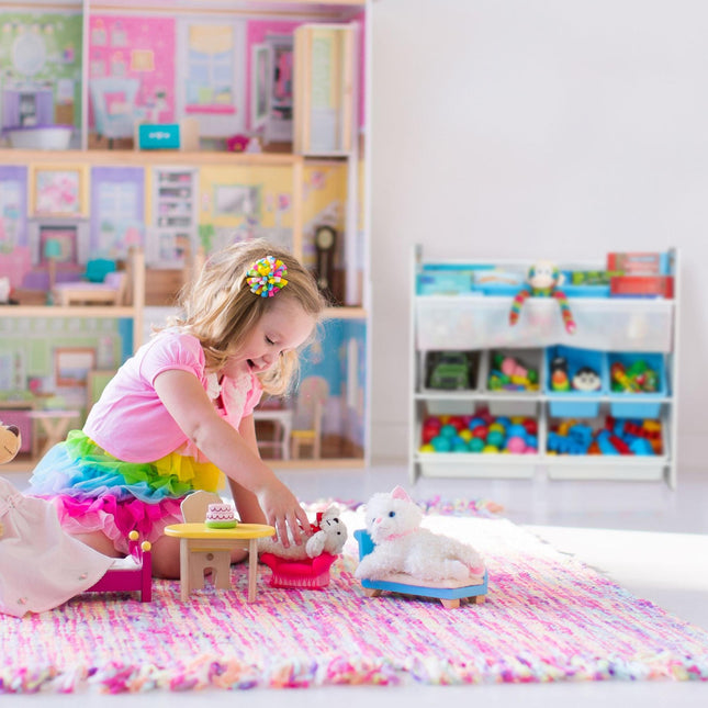 Children's shelf with 10 compartments and motifs